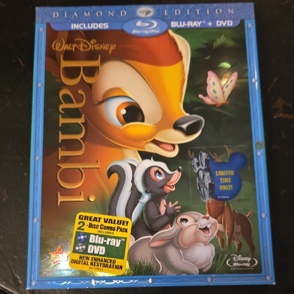 Disney Bambi Diamond Edition Blu-ray DVD Combo - Blue and Yellow